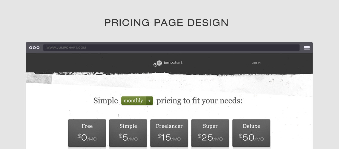 Pricing page design for Jumpchart.