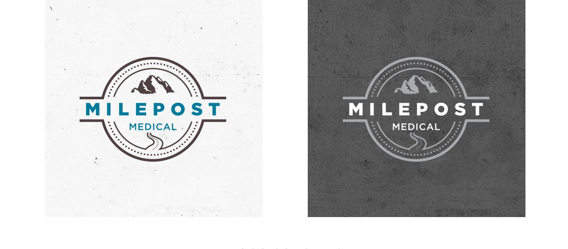 Close-up of Milepost's logo design, designed by Entermotion, a Wichita web-design studio.