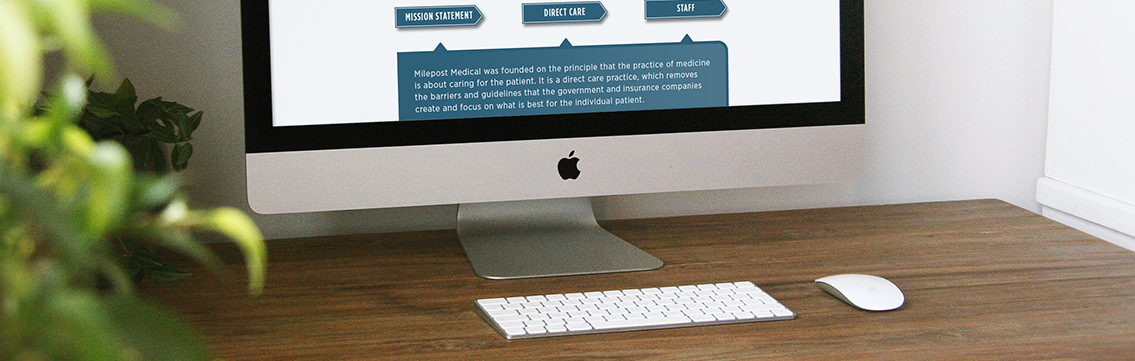 View of Milepost's website design on desktop, designed by Entermotion, a Wichita web-design studio.