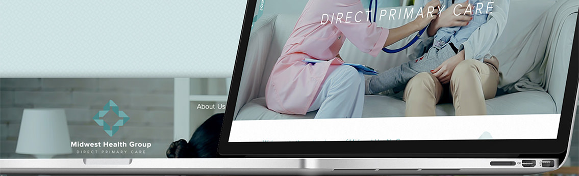 View of Midwest Health Group's website, designed by Entermotion, a Wichita web-design studio.