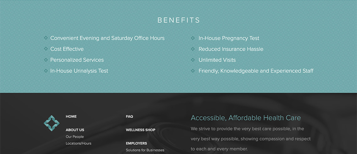 View of Midwest Health Group's website, designed by Entermotion, a Wichita web-design studio.