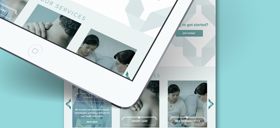 View of Midwest Health Group's website, designed by Entermotion, a Wichita web-design studio.
