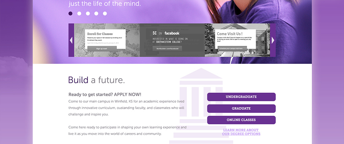 Snippet of SC's application section on their admissions page.