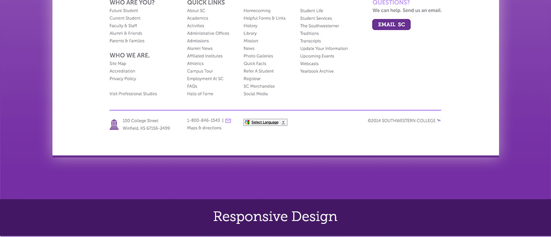 View of SC's responsive design, developed by Entermotion.