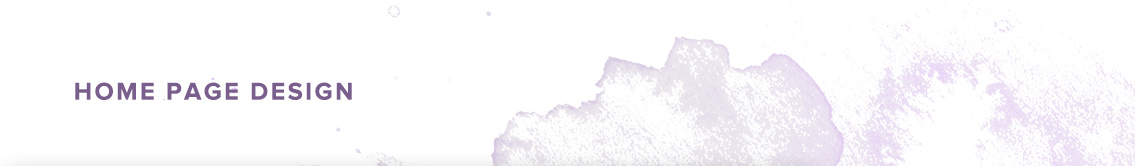 Home page design text on white background.