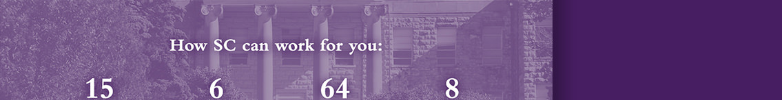 Stats and numbers on purple background.