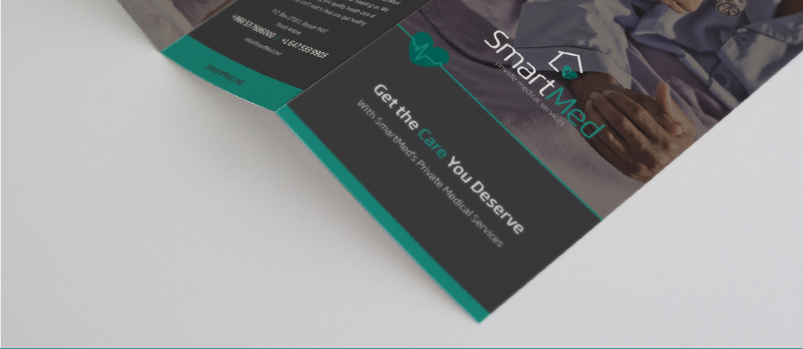 Close-up of SmartMed brochure text.