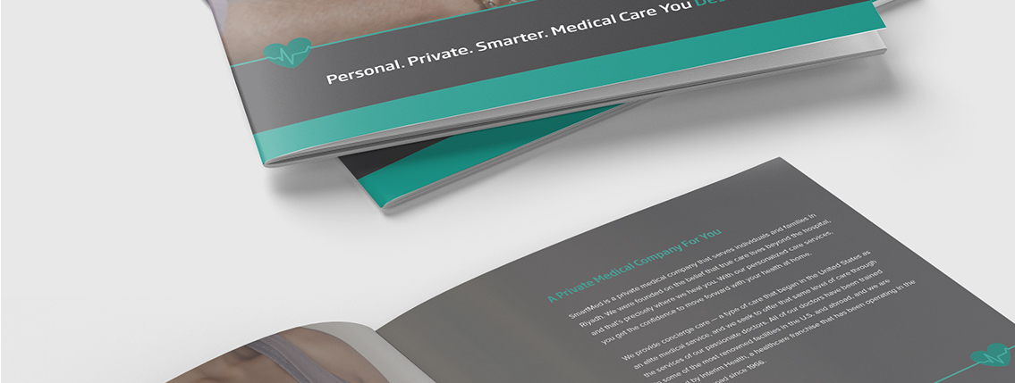 Close-up of brochure text for SmartMed.