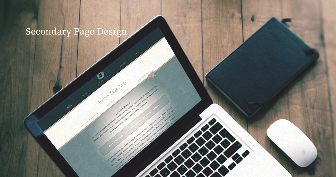 Close-up of secondary page text for Spark MD's