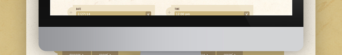 Detail of appointment app developed for Village Barber Shop.